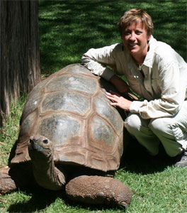 Brenda Fishbaugh with turtle africa